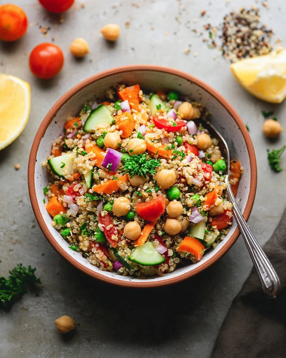 Quinoa Salad with Chickpeas and Vegetables