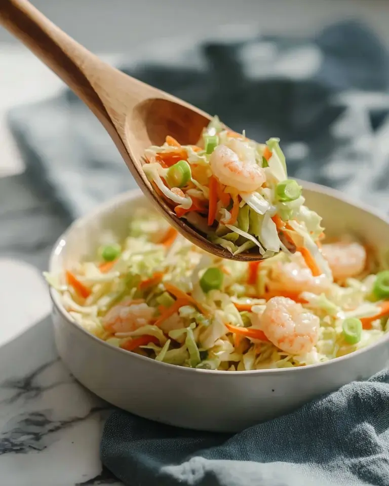 Shrimp egg roll in a bowl with colorful vegetables and savory shrimp