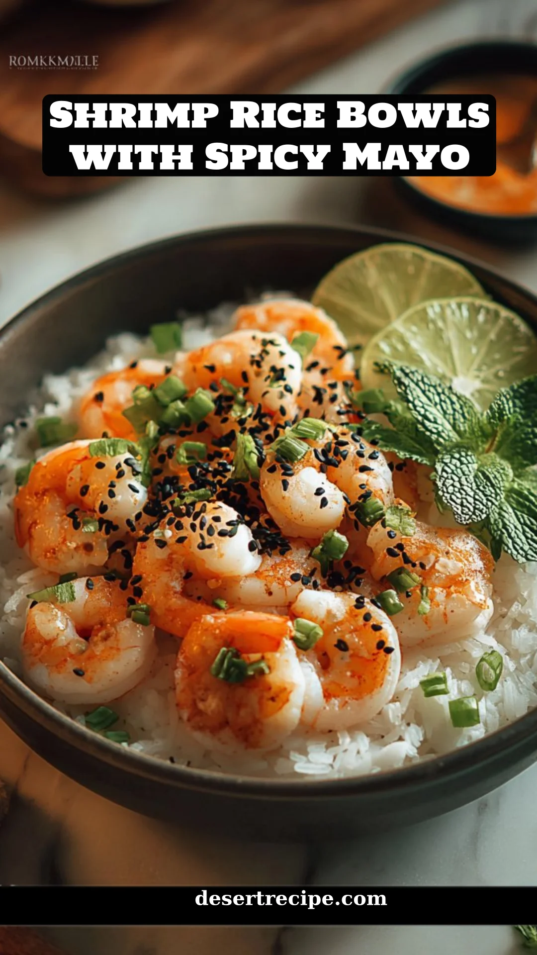 Shrimp Rice Bowls with Spicy Mayo