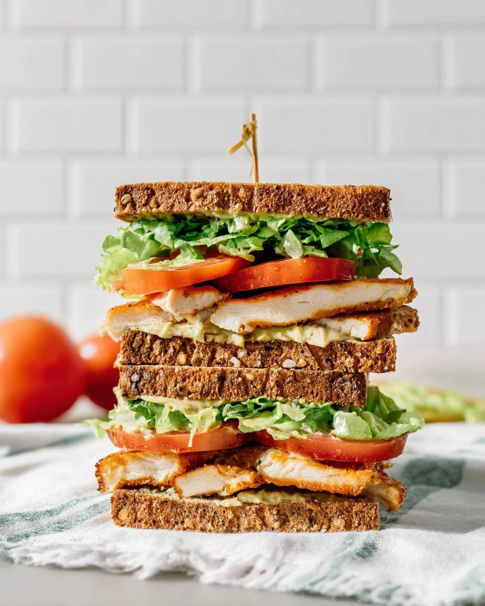 Delicious Smoky Chipotle Tofu Sandwich TLT with fresh toppings and smoky sauce