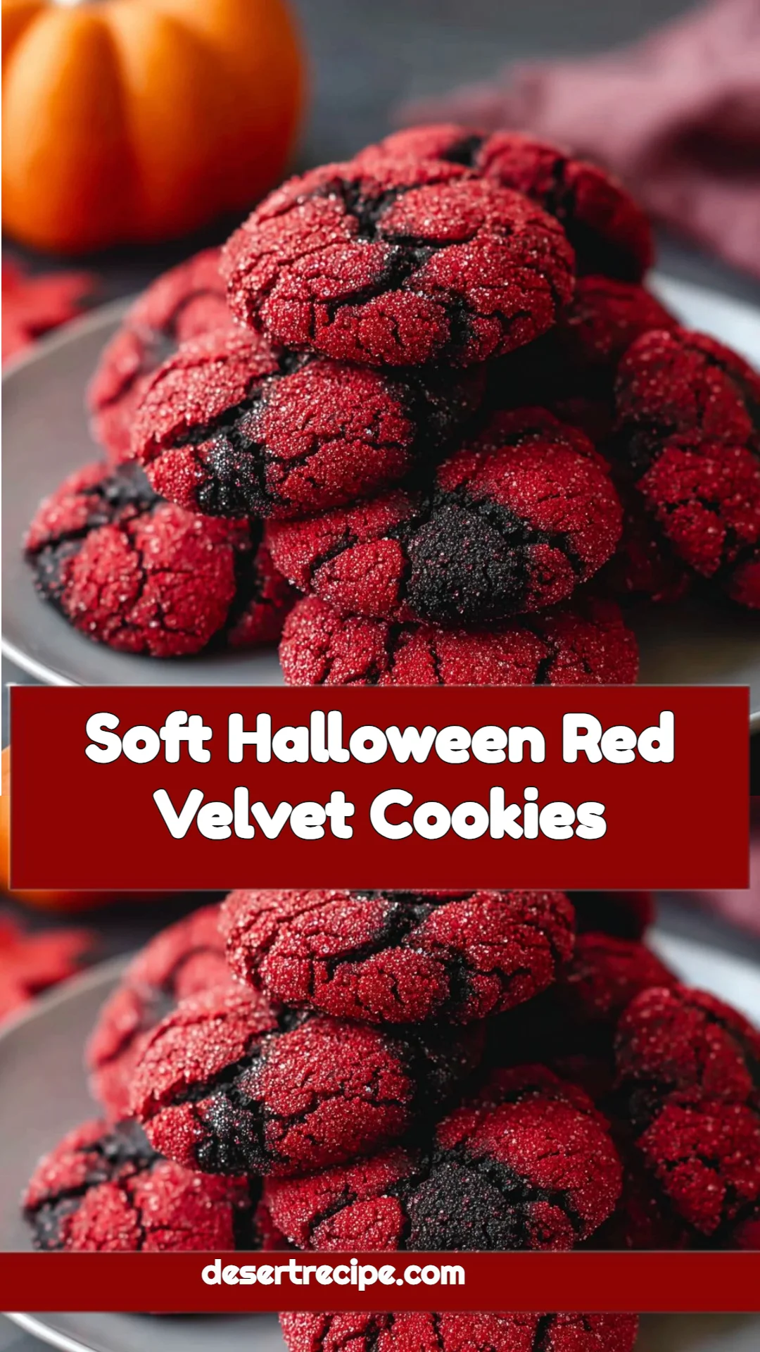 Soft Halloween Red Velvet Cookies