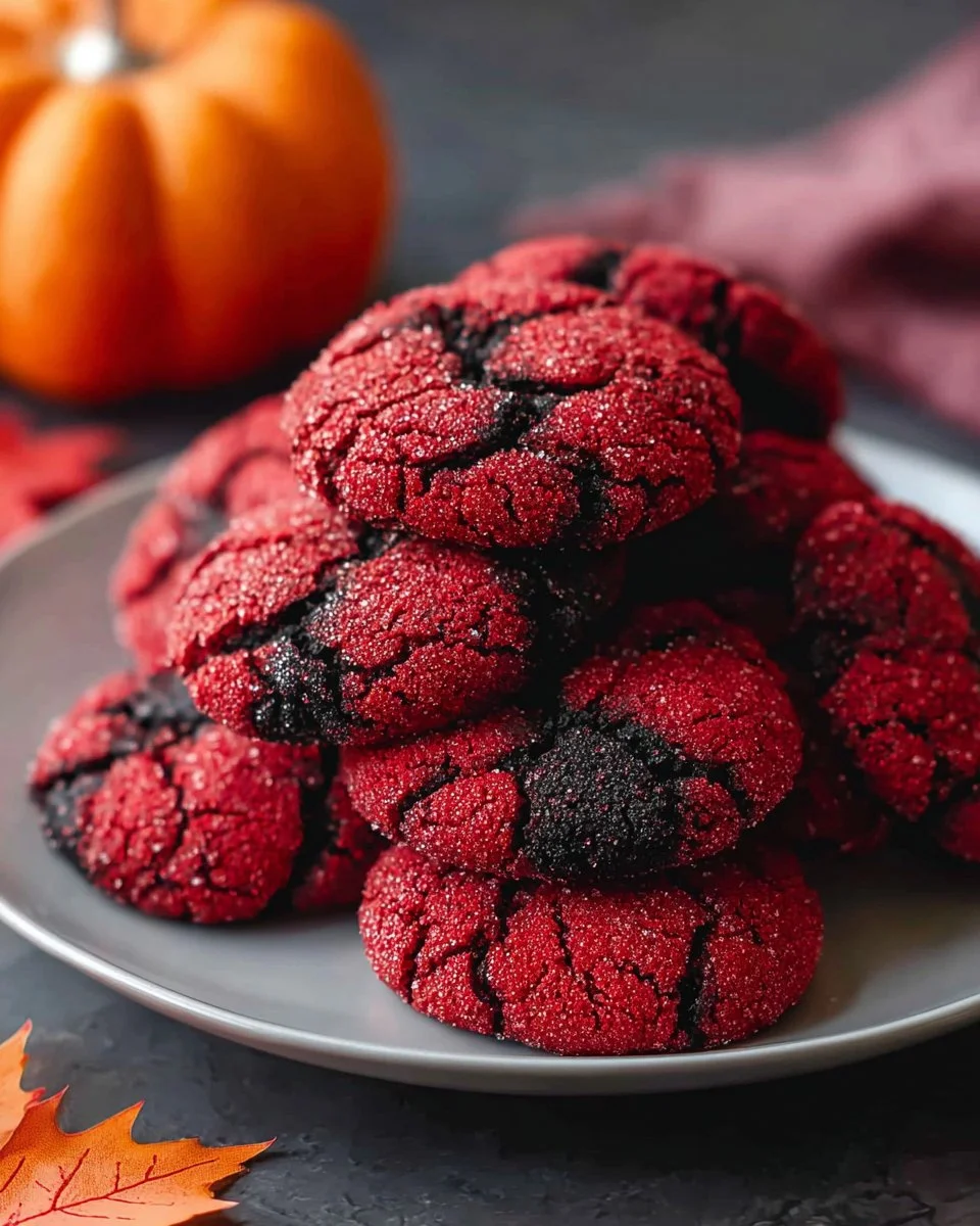Soft Halloween Red Velvet Cookies