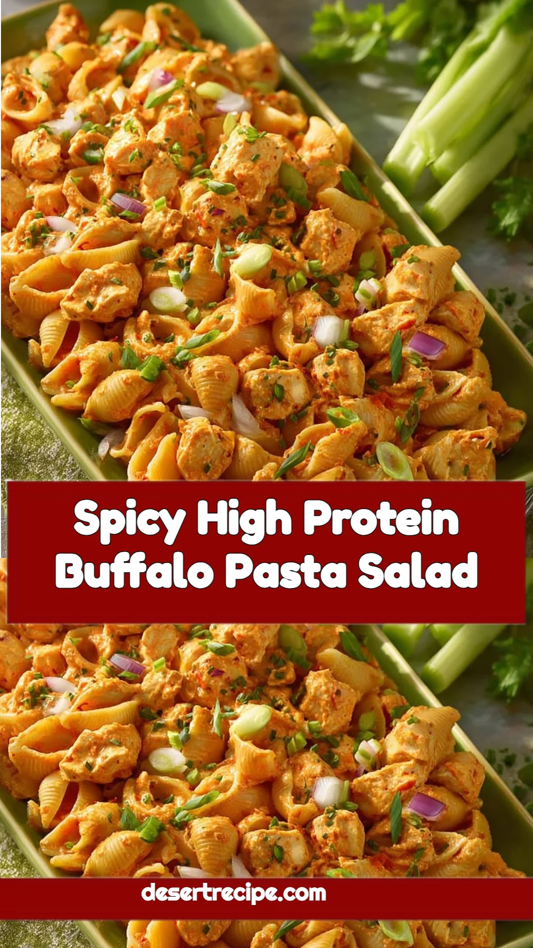 Spicy High Protein Buffalo Pasta Salad