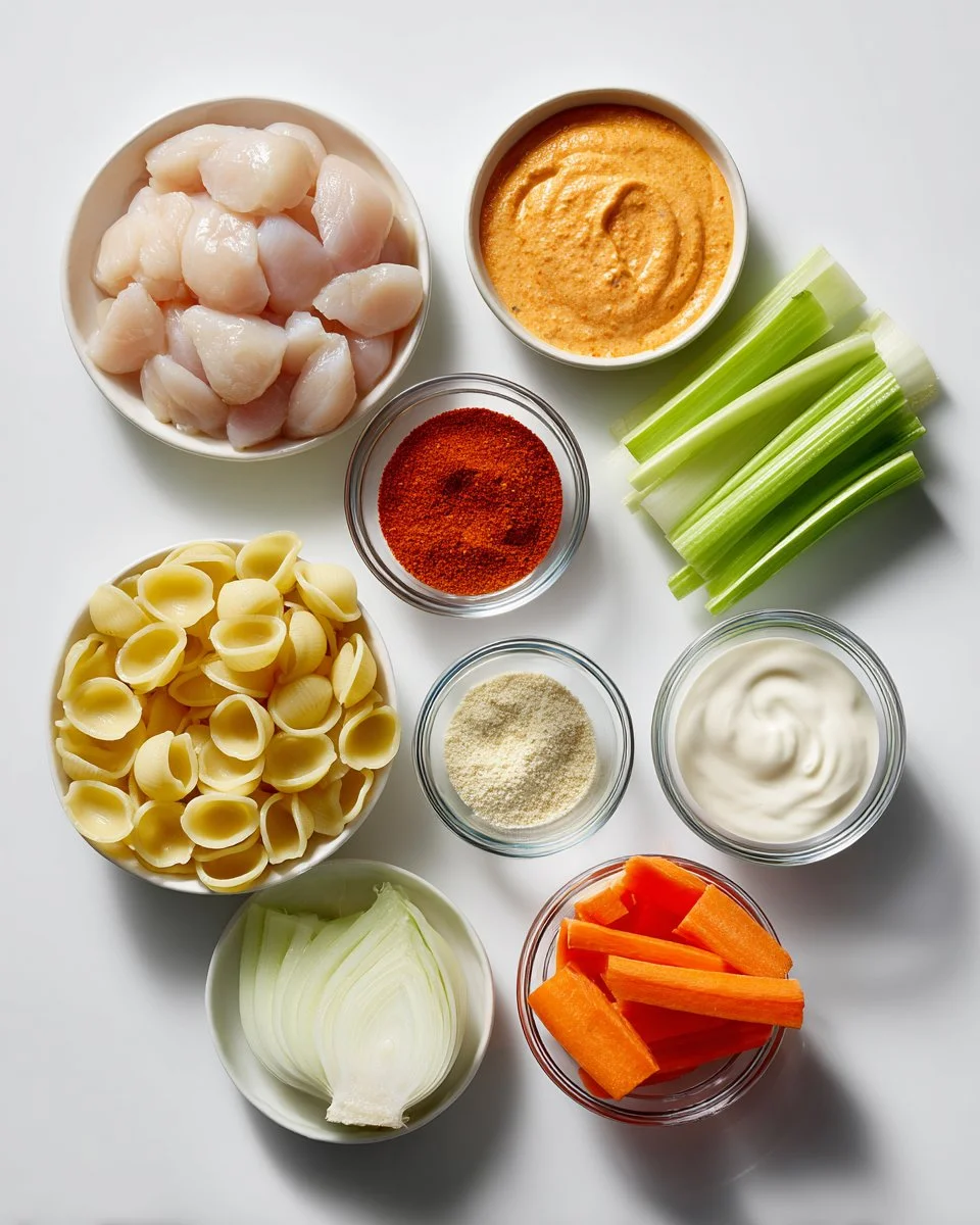 Spicy High Protein Buffalo Pasta Salad