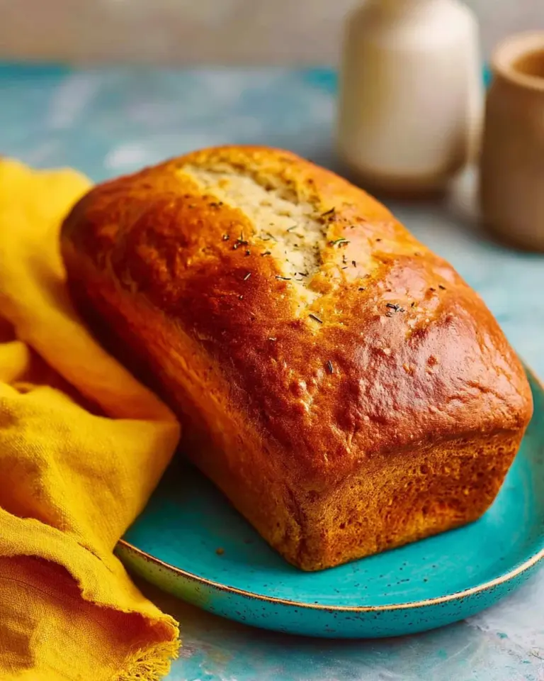 Deliciously moist sweet air fryer banana bread sliced on a wooden cutting board