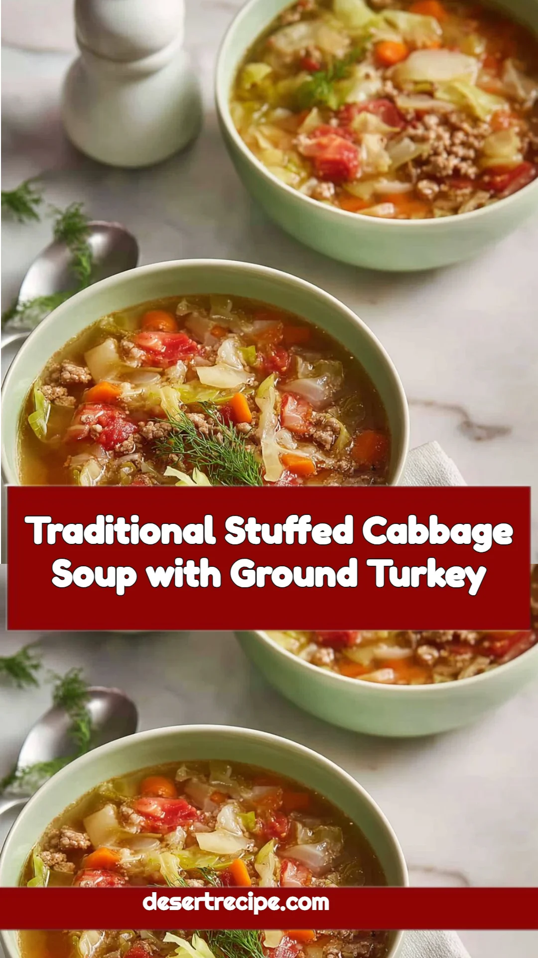 Traditional Stuffed Cabbage Soup with Ground Turkey