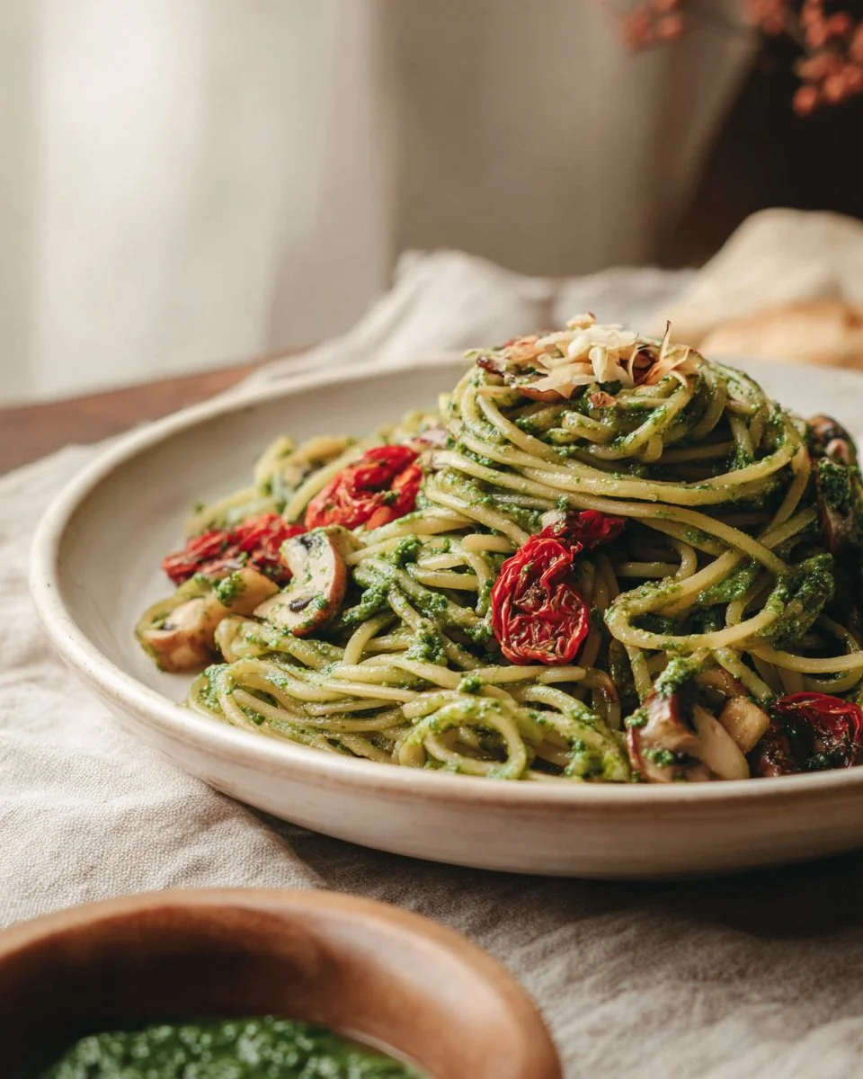 Vegan Basil Pesto Pasta