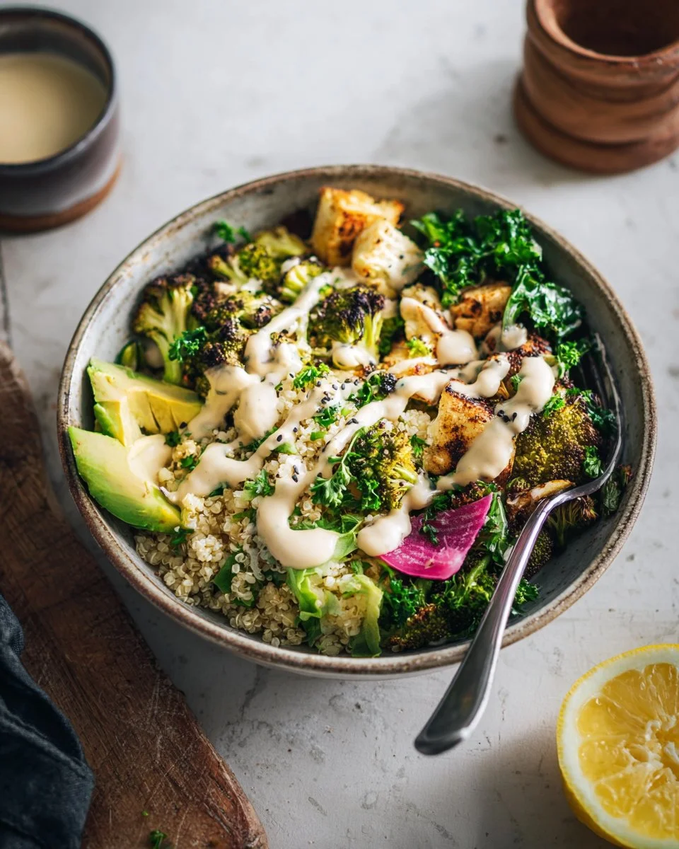 Vegan Buddha Bowl with Lemon Tahini Sauce