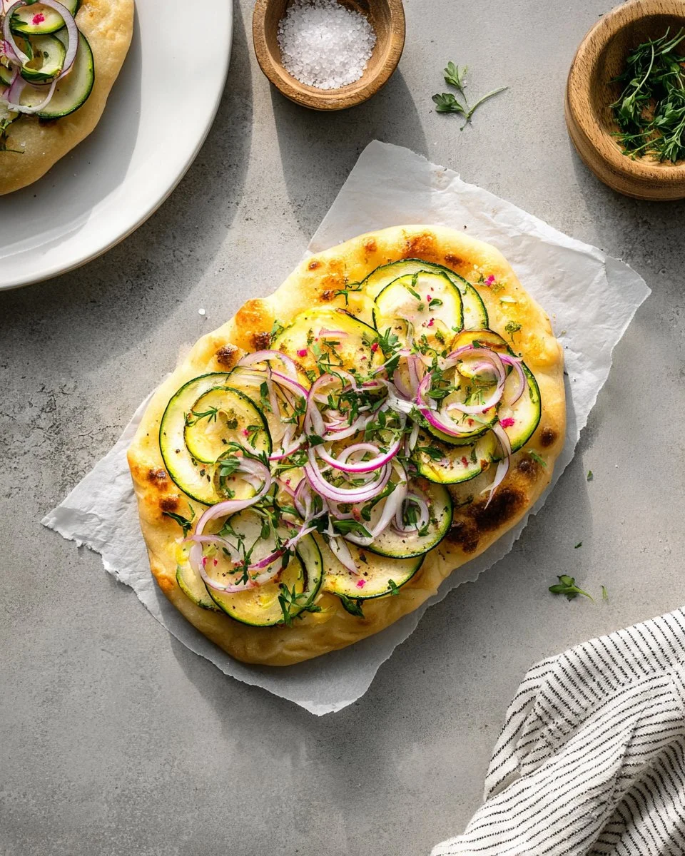 Delicious vegan white pizza topped with fresh vegetables and dairy-free cheese