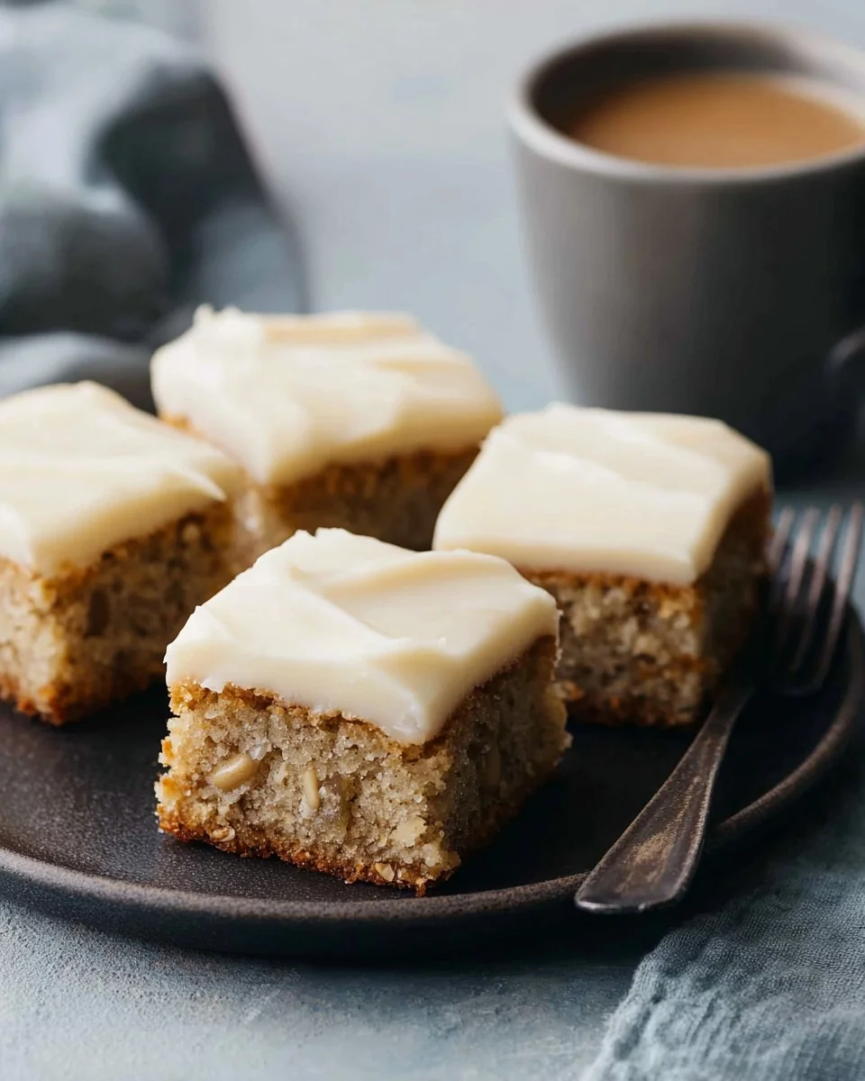 Delicious walnut brown butter banana brownies served on a rustic plate