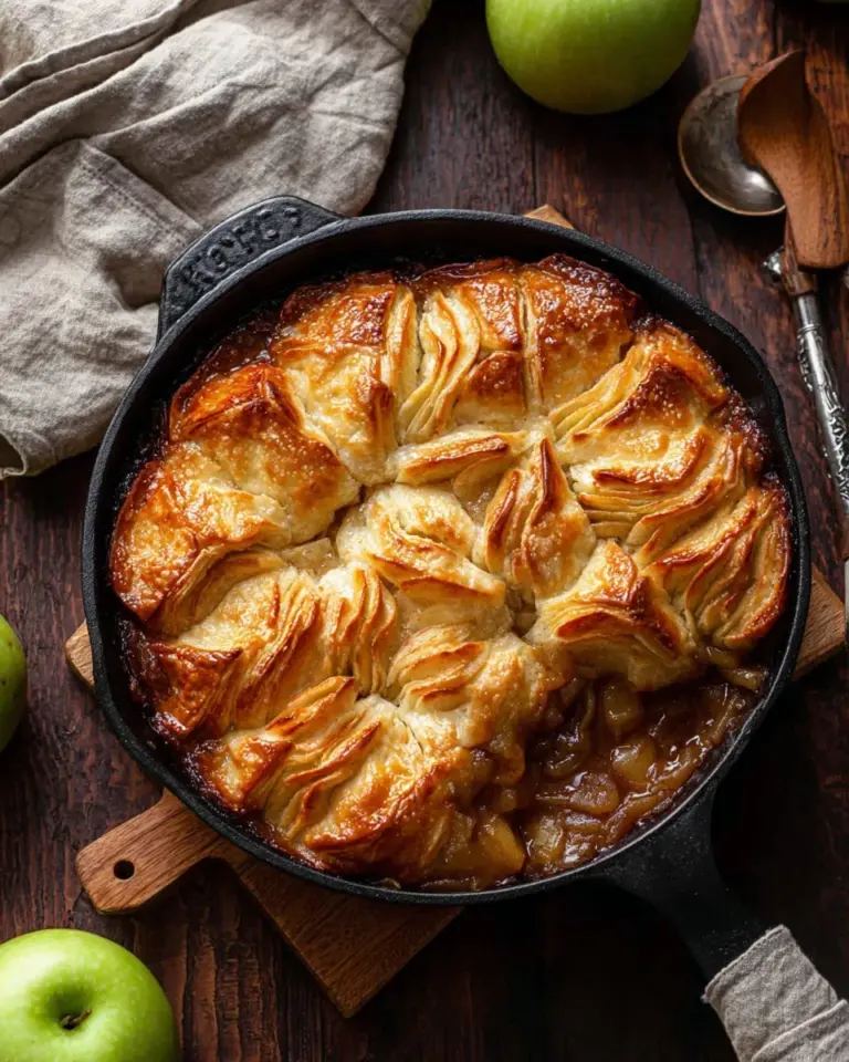 Delicious apple pie puff pastry bake with golden crust and apple filling
