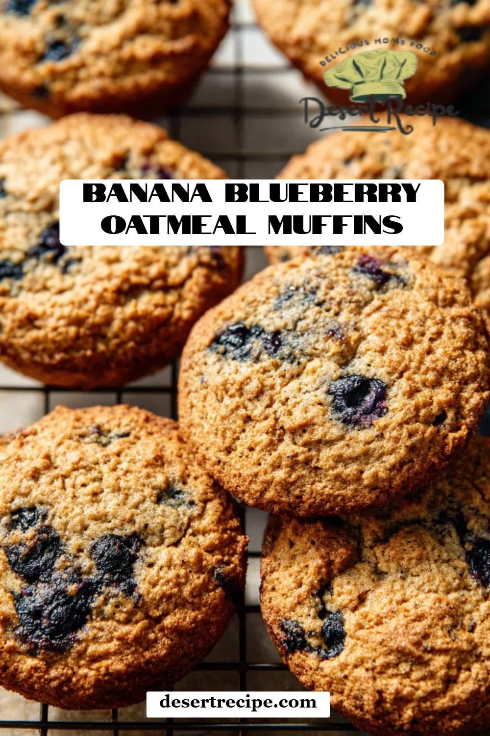 Banana Blueberry Oatmeal Muffins