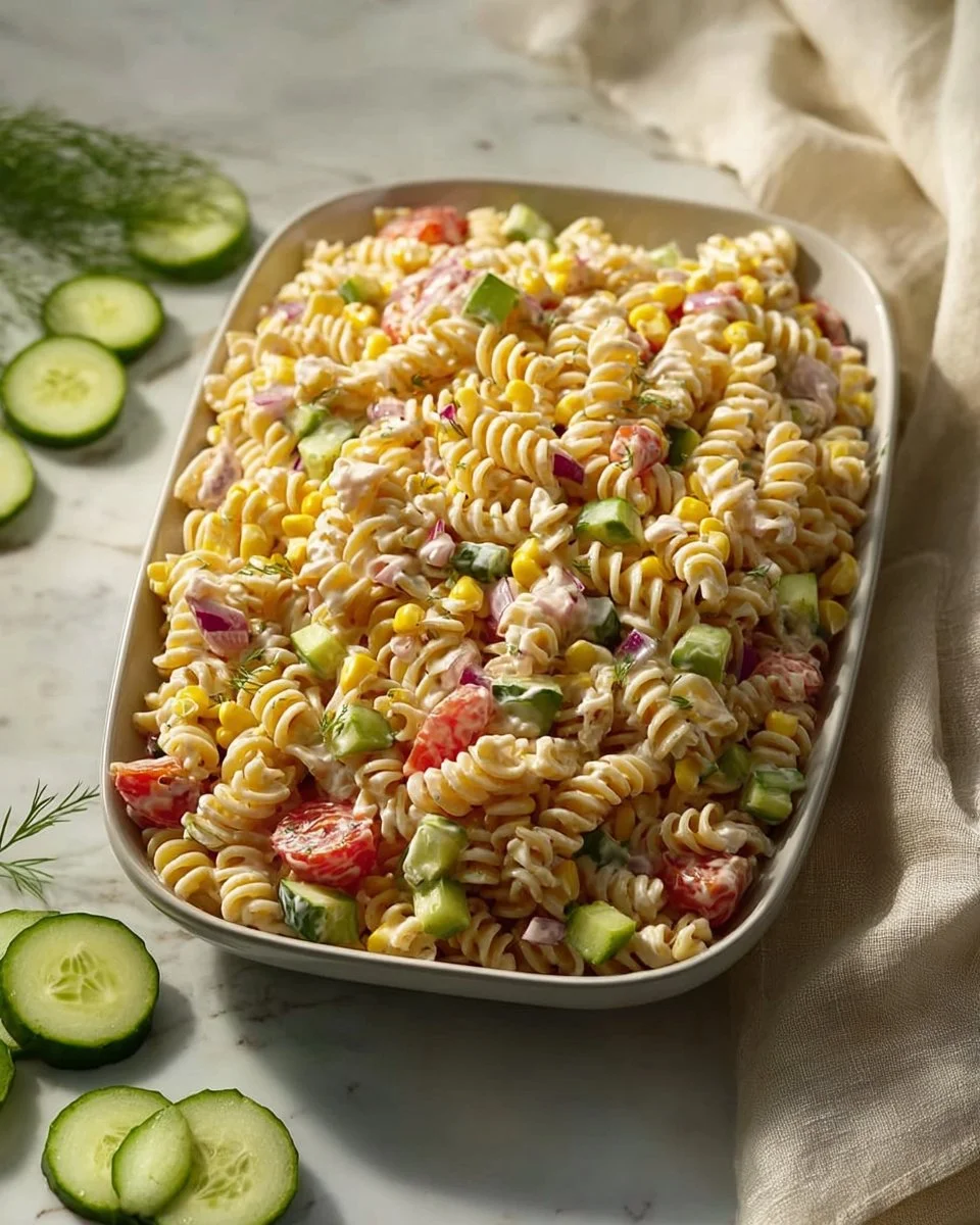 Easy High Protein Cottage Cheese Tuna Pasta Salad