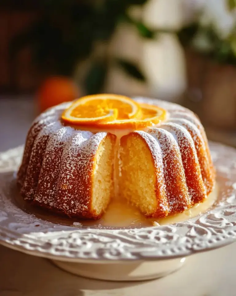 Delicious slice of the best orange pound cake with citrus glaze
