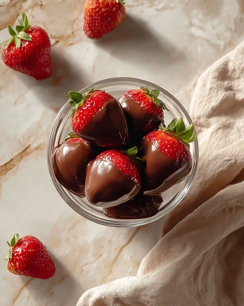 Chocolate Covered Strawberries in a Cup