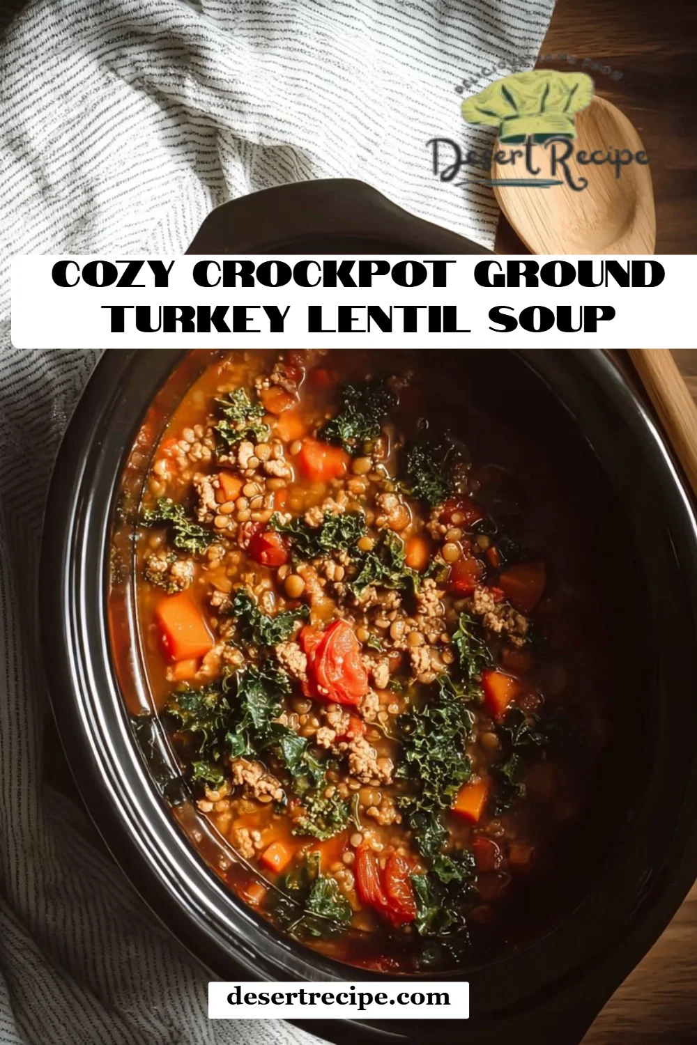 Cozy Crockpot Ground Turkey Lentil Soup