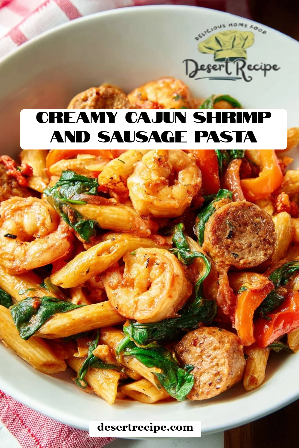 Creamy Cajun Shrimp and Sausage Pasta