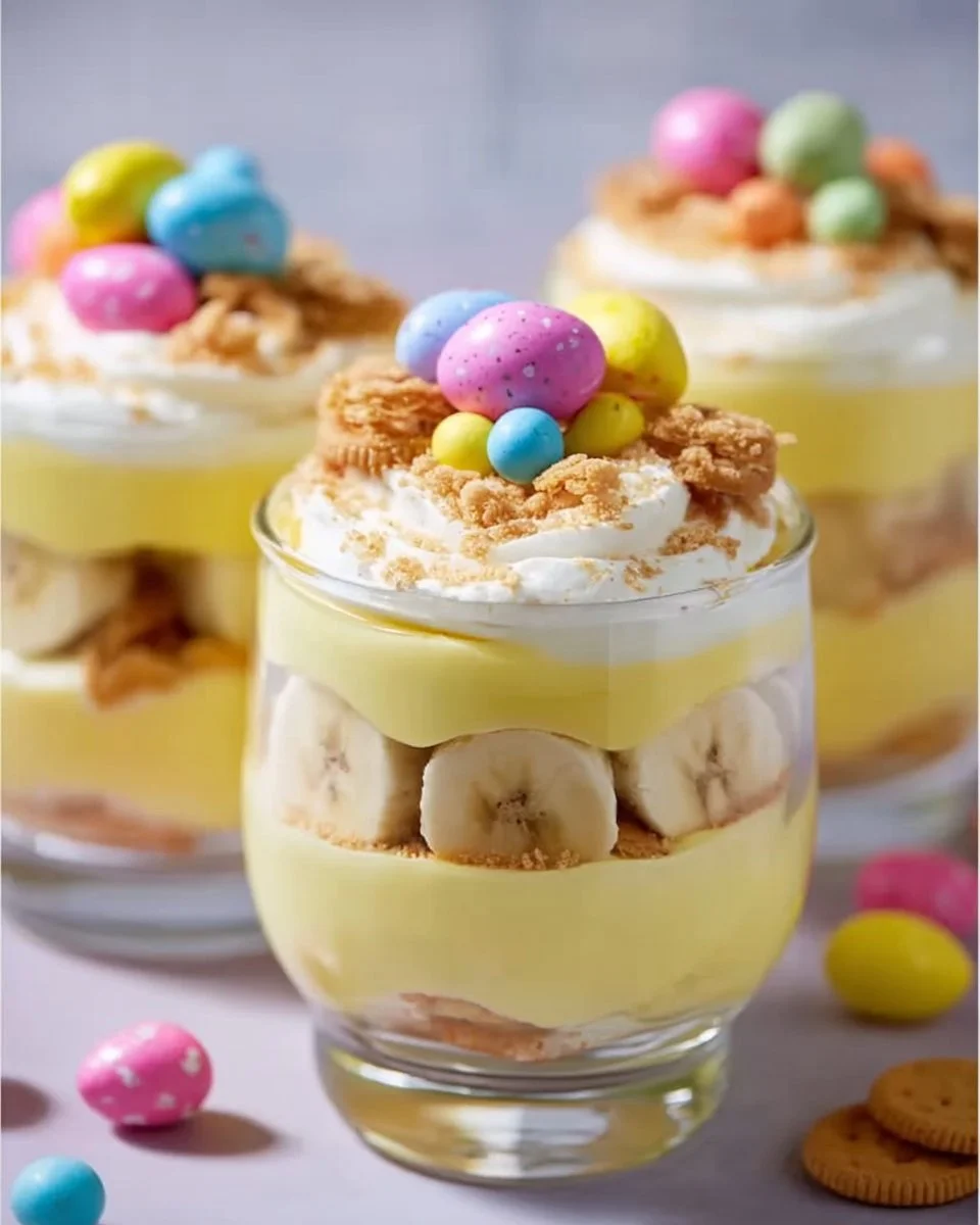 Easter Banana Pudding Cups