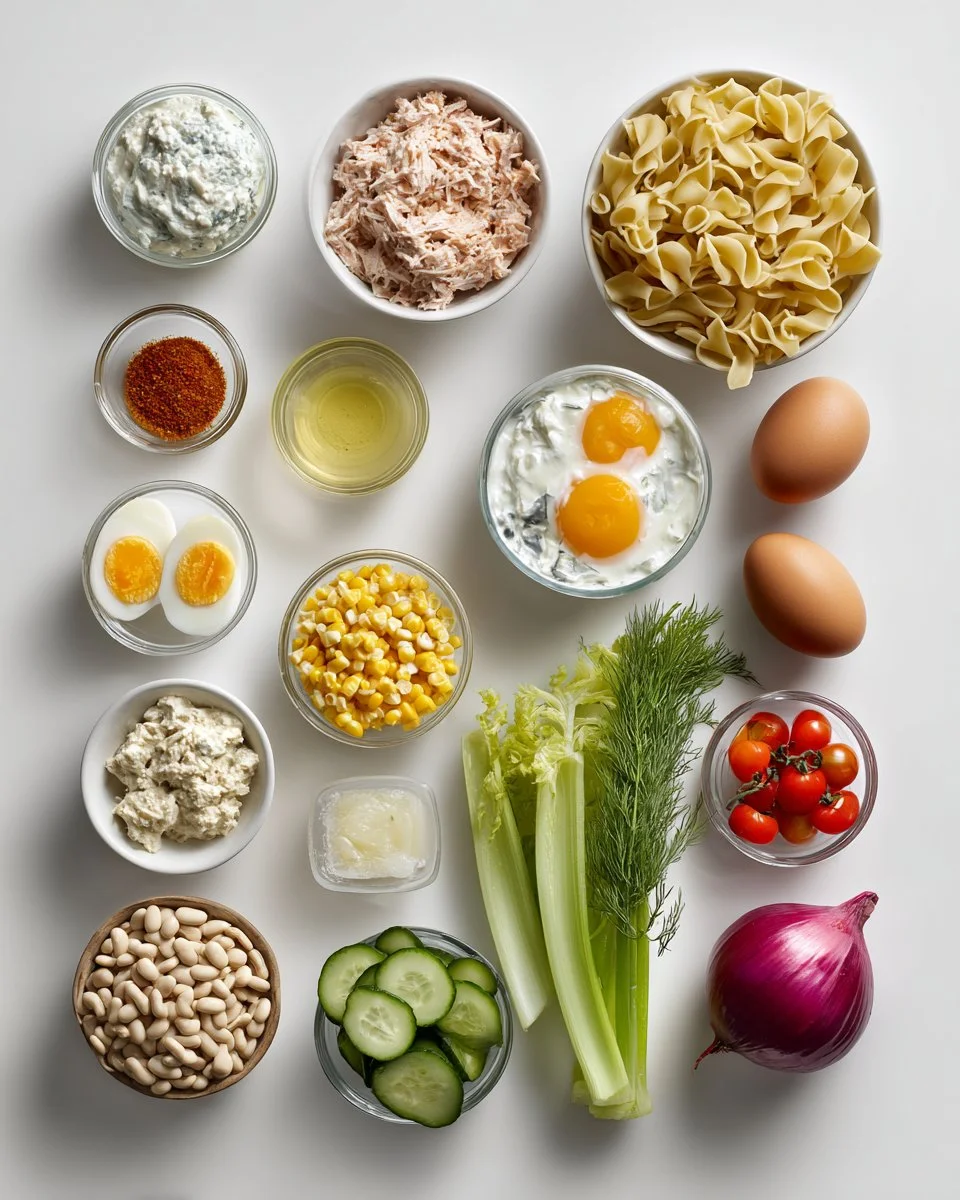 Easy High Protein Cottage Cheese Tuna Pasta Salad