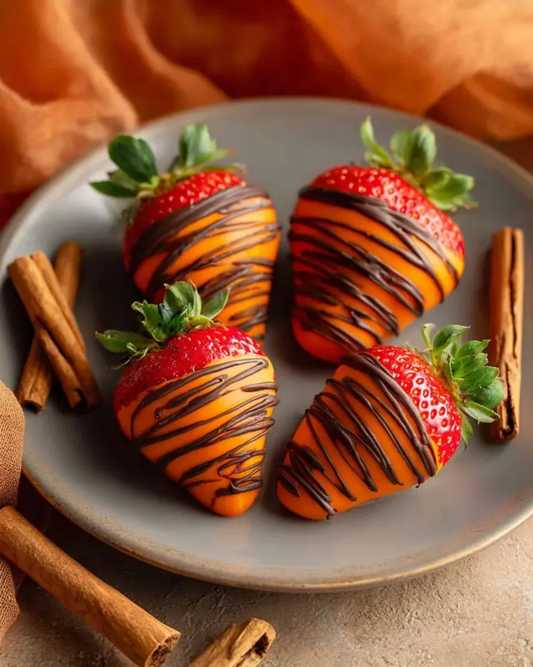 Fall chocolate covered strawberries decorated for autumn celebrations