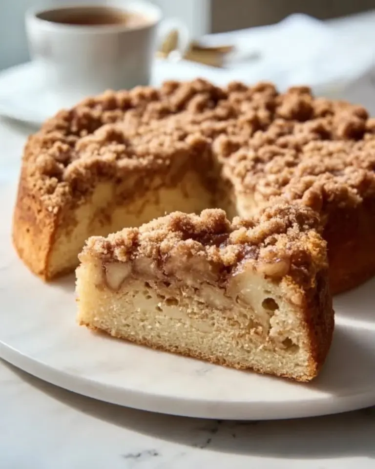 Delicious gluten-free coffee cake served with a cup of coffee