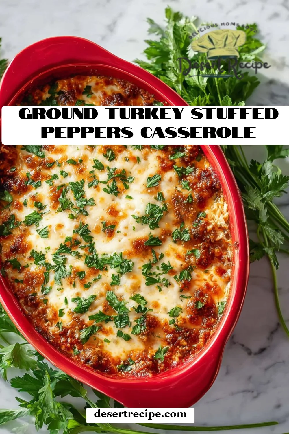 Ground Turkey Stuffed Peppers Casserole