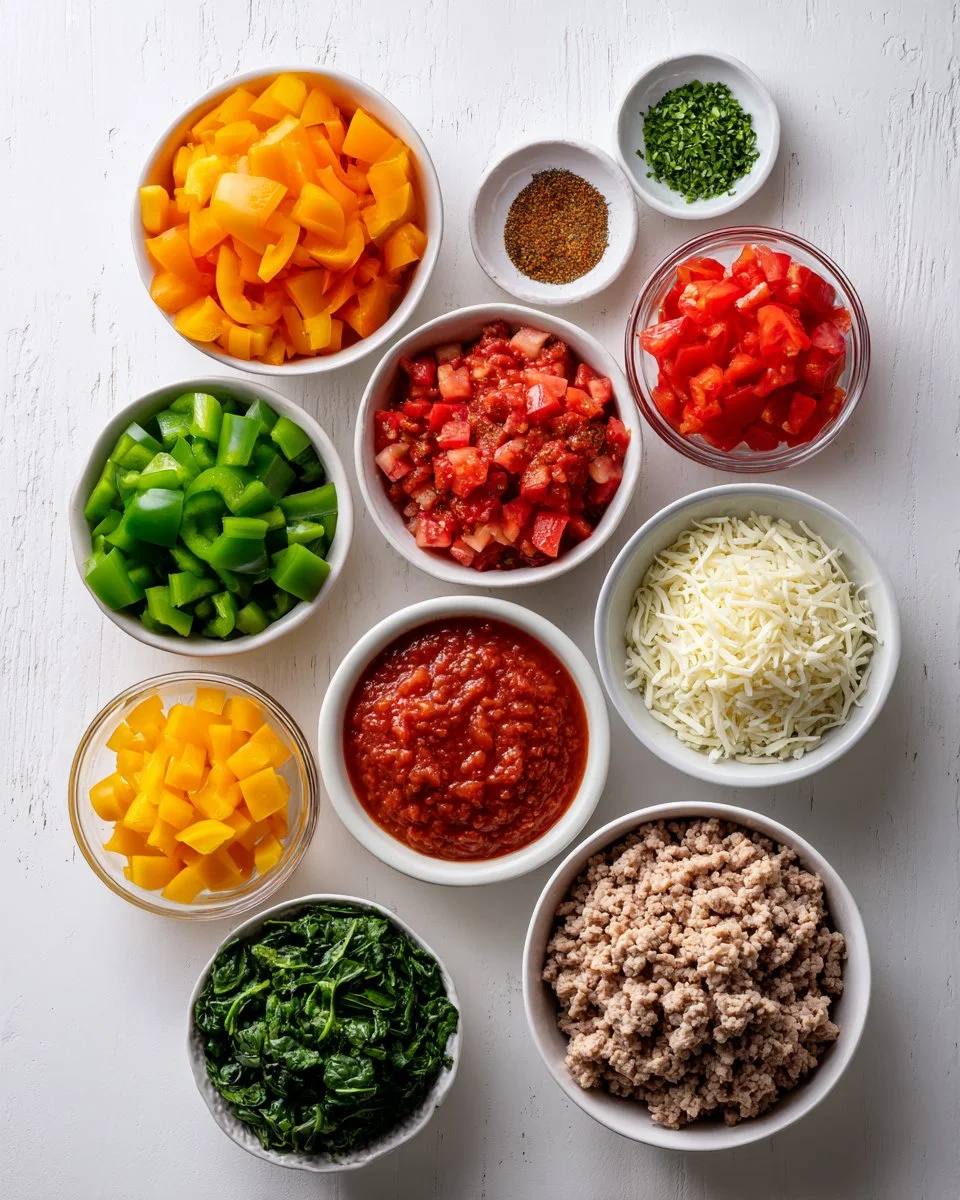 Ground Turkey Stuffed Peppers Casserole