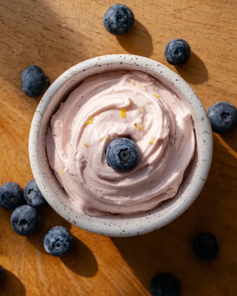 A jar of lemon blueberry butter spread on toast with fresh blueberries on the side.