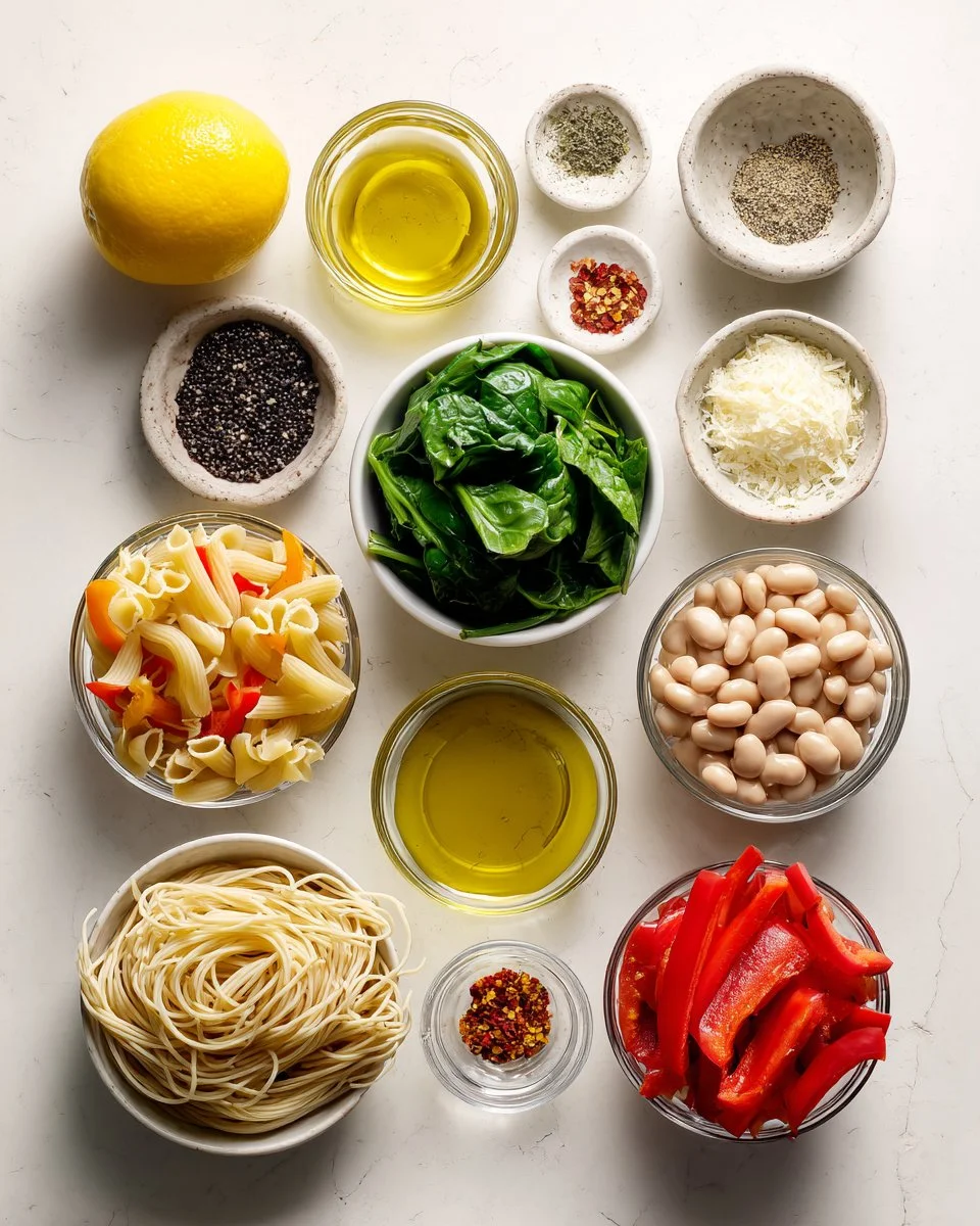 Lemon High Protein Bean Pasta Salad