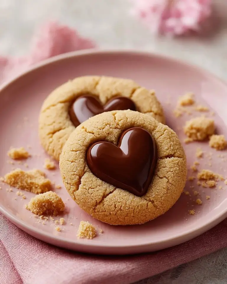 Peanut Butter Chocolate Heart Cookies on a plate, perfect for sharing.