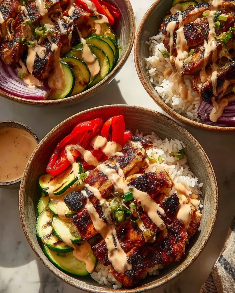 Grilled Hibachi Chicken Thighs garnished with vegetables