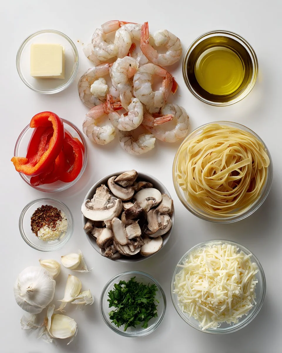 Spicy Peppered Shrimp Alfredo