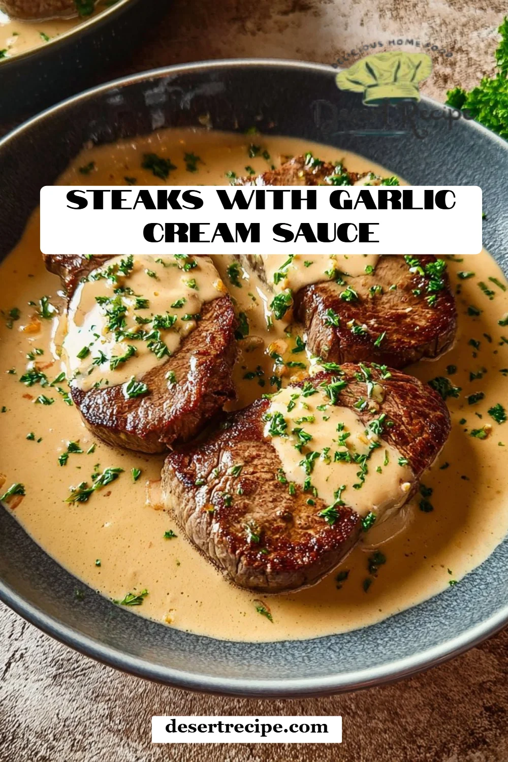 Steaks with Garlic Cream Sauce