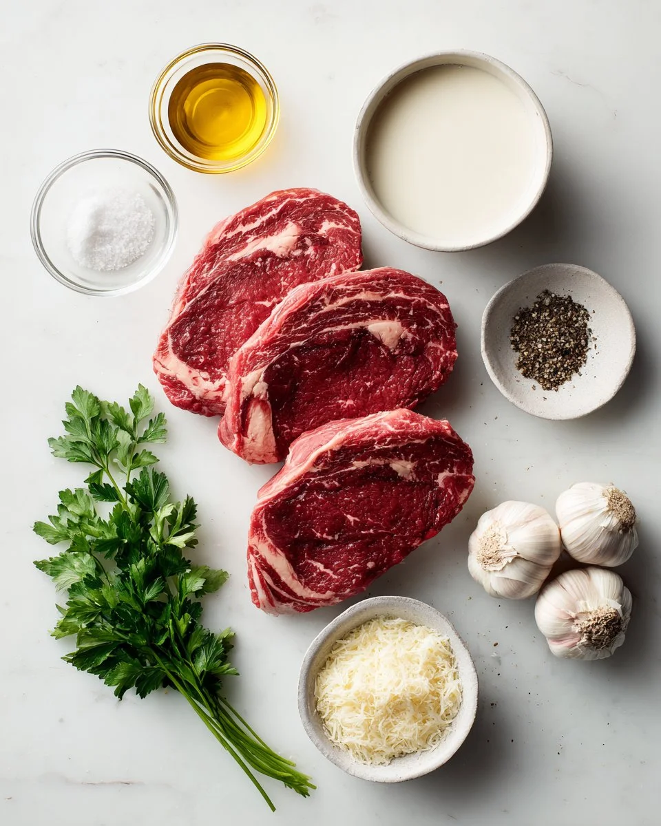 Steaks with Garlic Cream Sauce