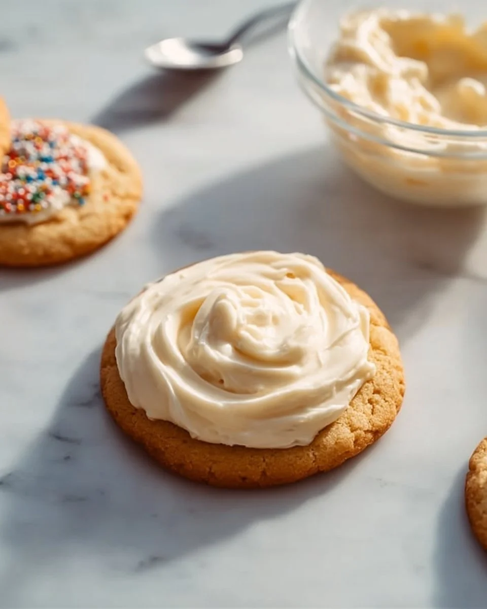 Delicious sugar cookie with colorful frosting on a plate