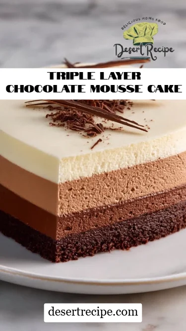Triple Layer Chocolate Mousse Cake