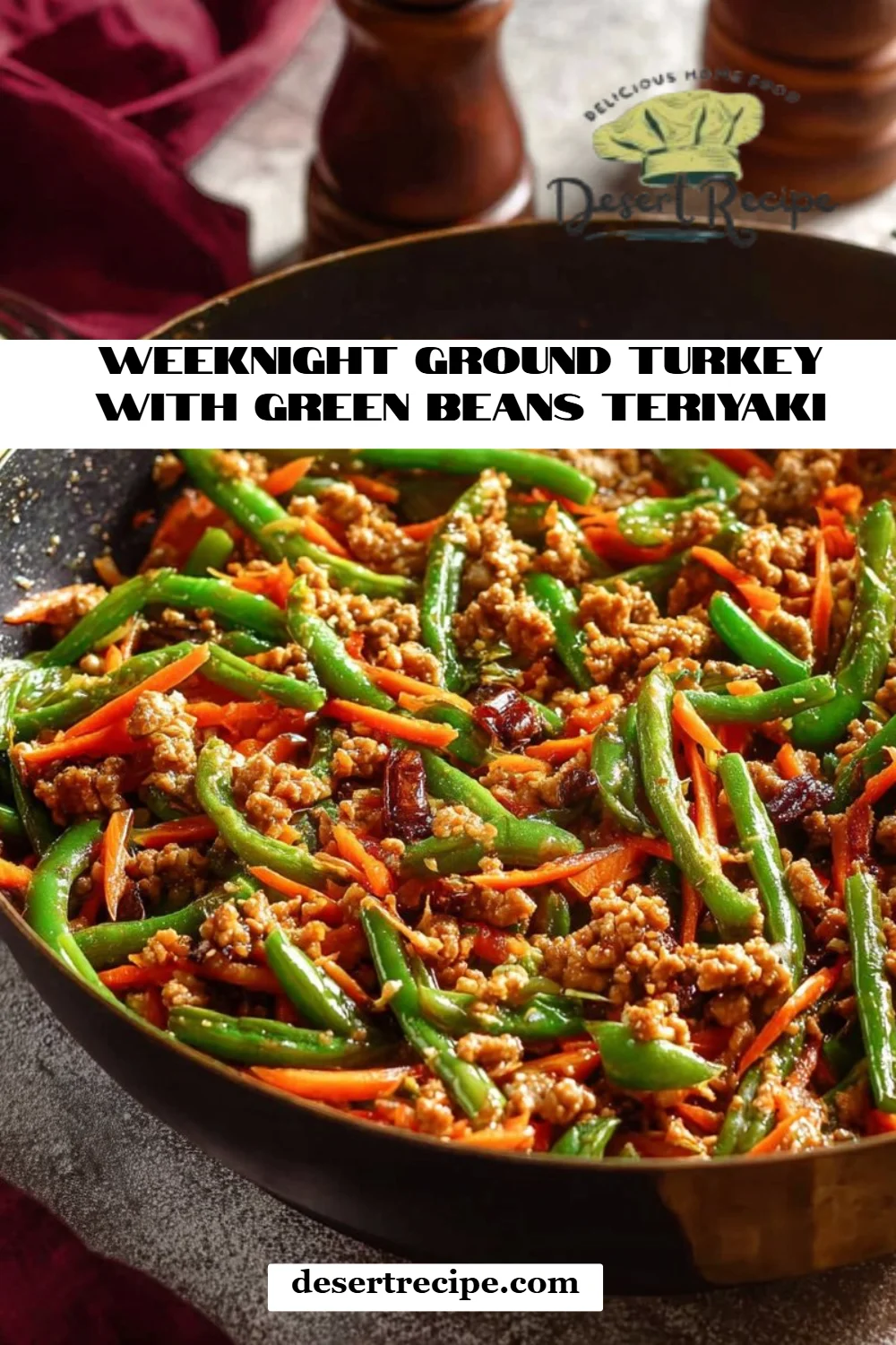 Weeknight Ground Turkey with Green Beans Teriyaki