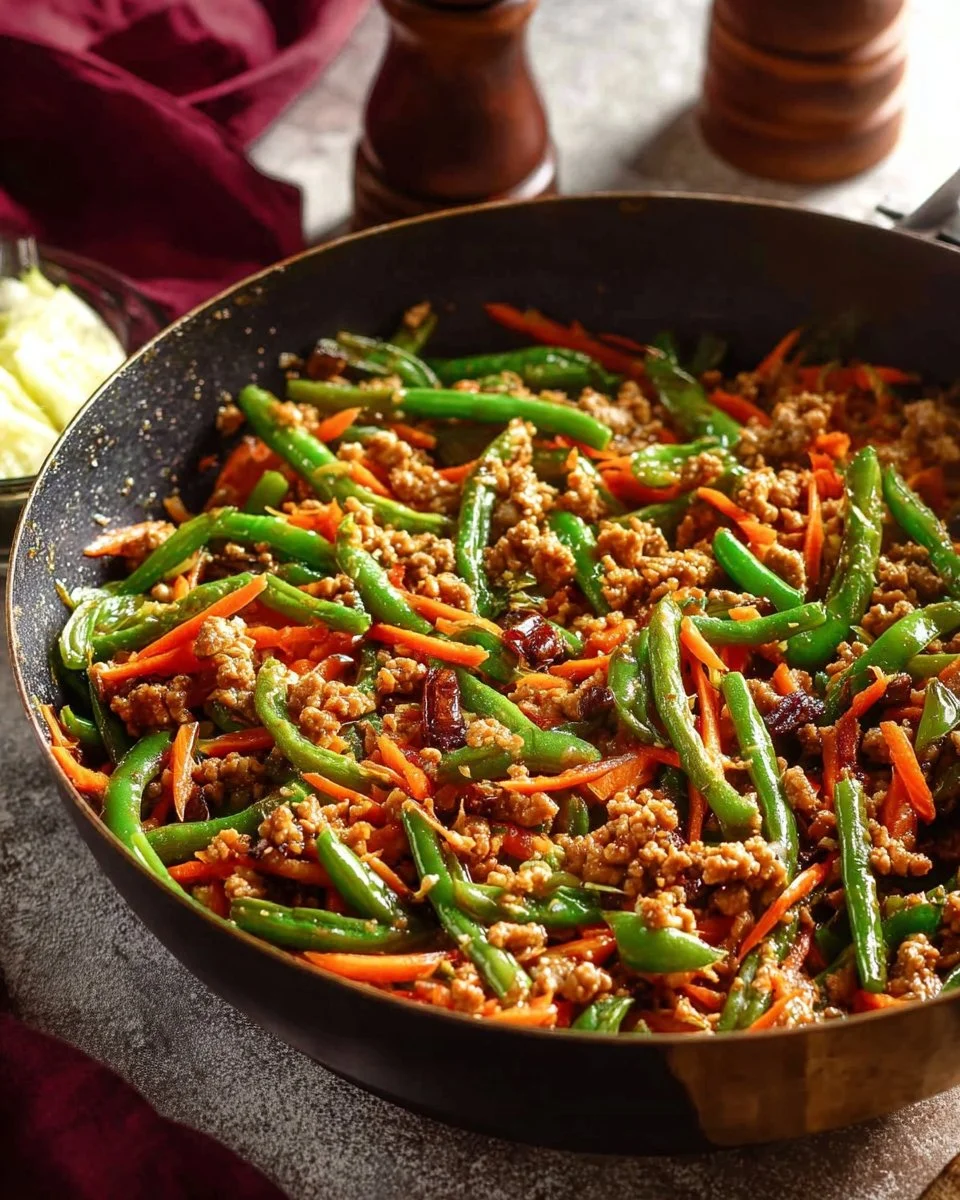 Weeknight Ground Turkey with Green Beans Teriyaki