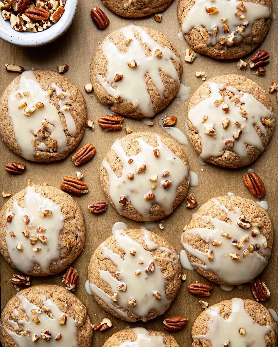 Delicious White Chocolate Maple Pecan Cookies with pecans on a plate