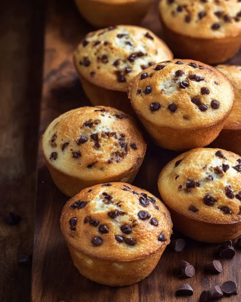 Bakery style chocolate chip muffins fresh out of the oven
