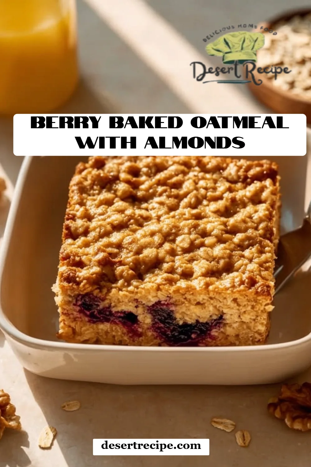 Berry Baked Oatmeal with Almonds