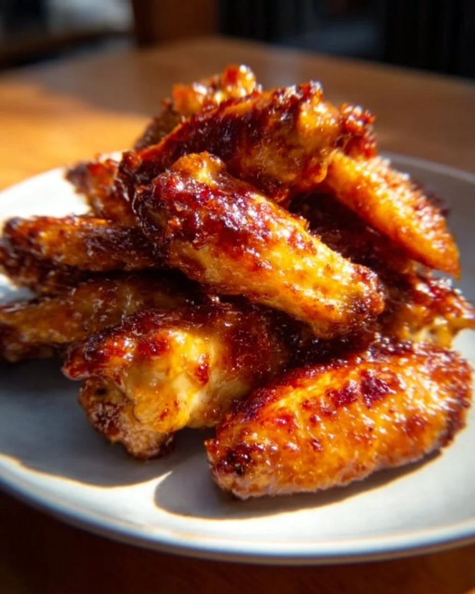 Delicious Brown Sugar Pineapple Wings garnished with pineapple slices