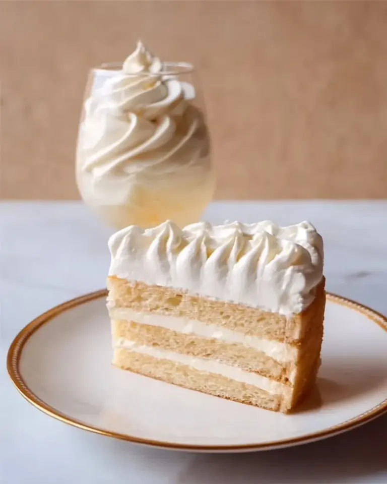 Delicious Chantilly Frosting topping on a cake slice
