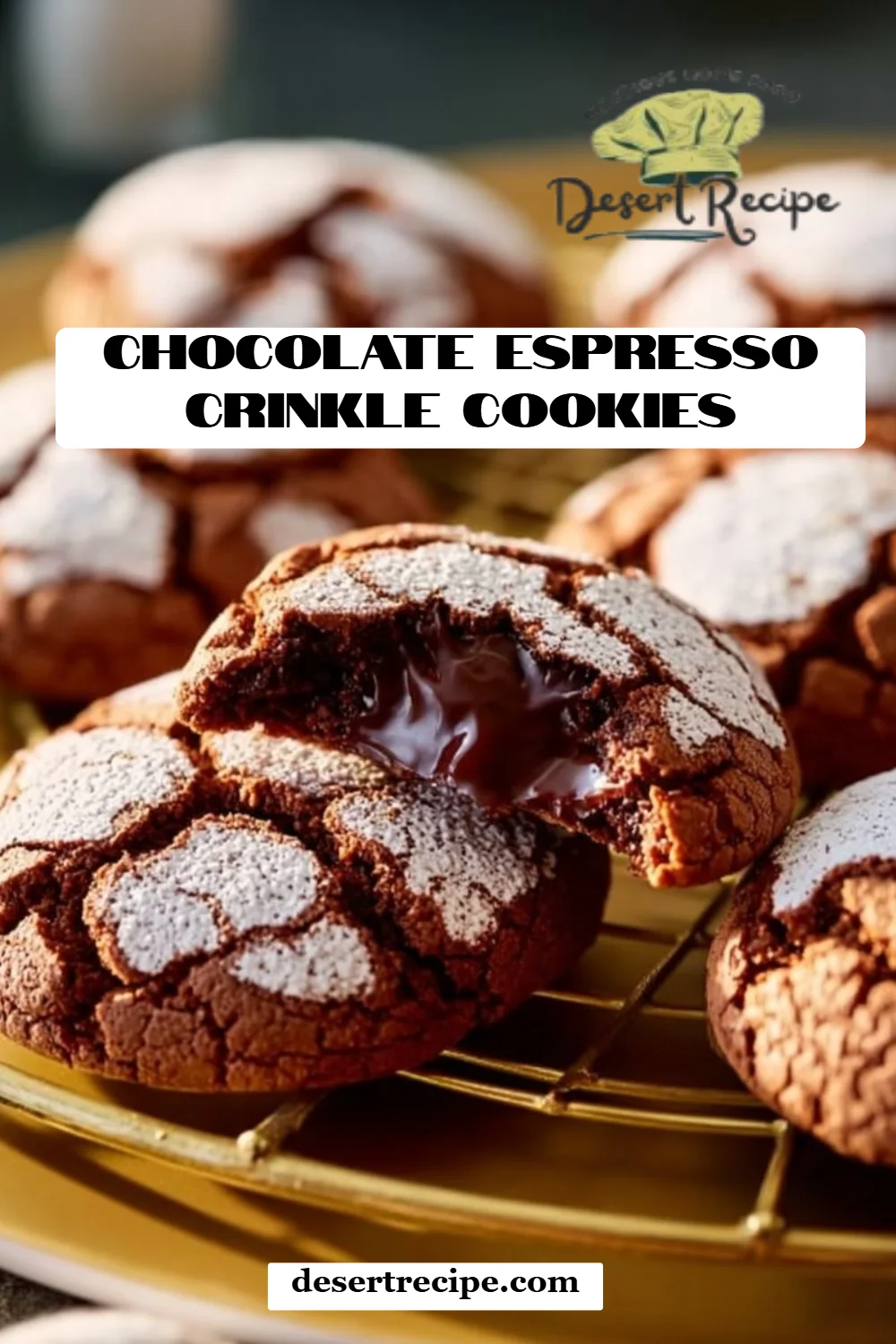 Chocolate Espresso Crinkle Cookies
