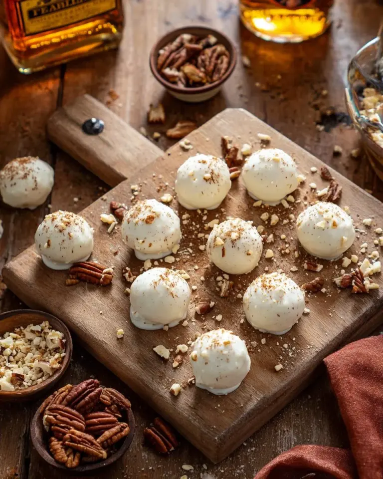 Delicious homemade Fireball Truffles with chocolate and cinnamon flavor
