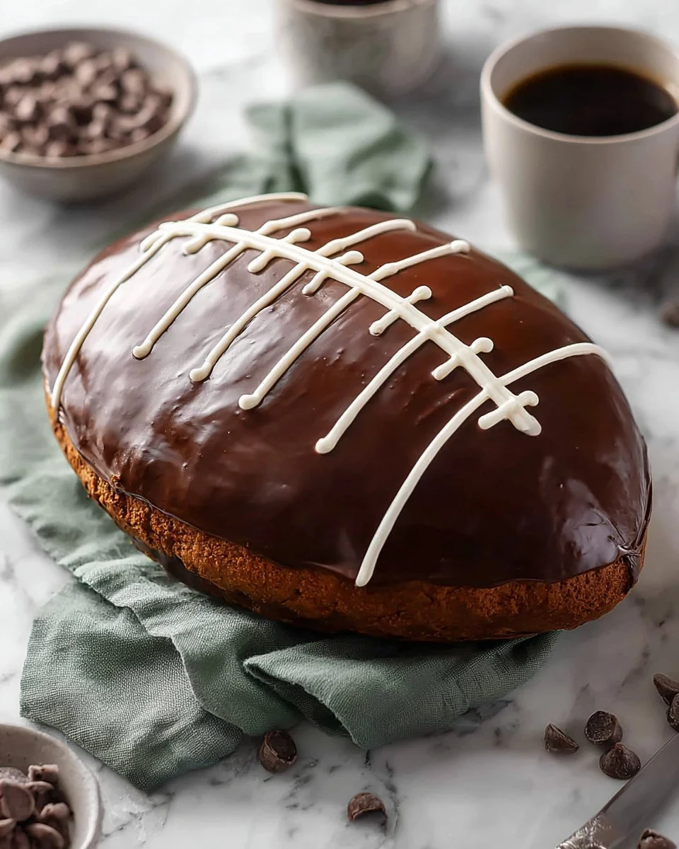 Delicious Football Cookie Cake decorated for game day celebration