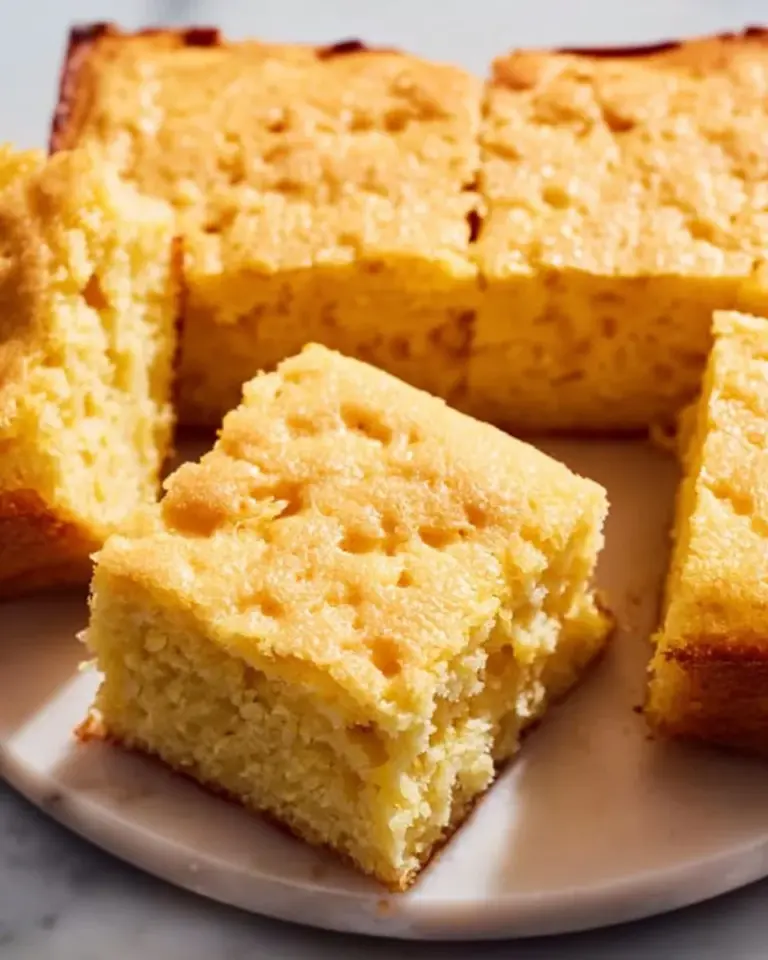 Freshly baked Gluten Free Cornbread served on a rustic wooden table.