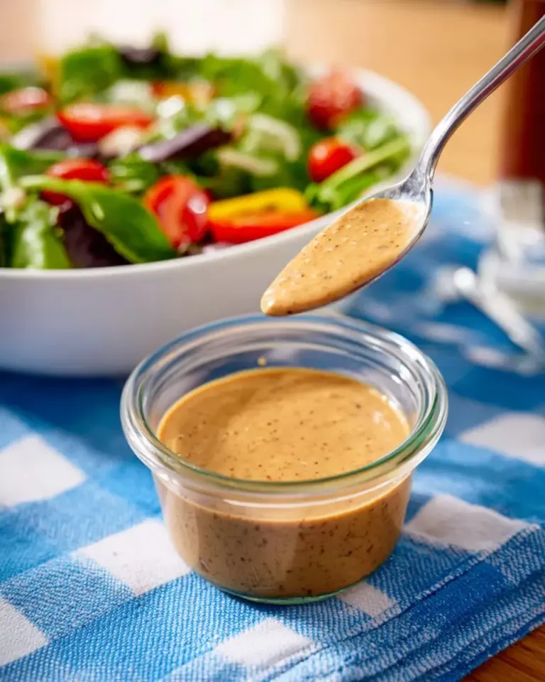 Japanese Deep Roasted Sesame Dressing in a bowl, garnished with sesame seeds.