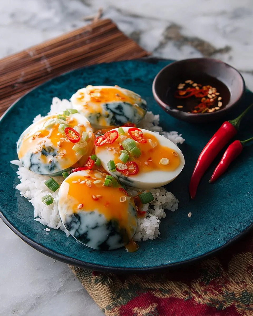 Marble Eggs with Thai Fish Sauce Dip