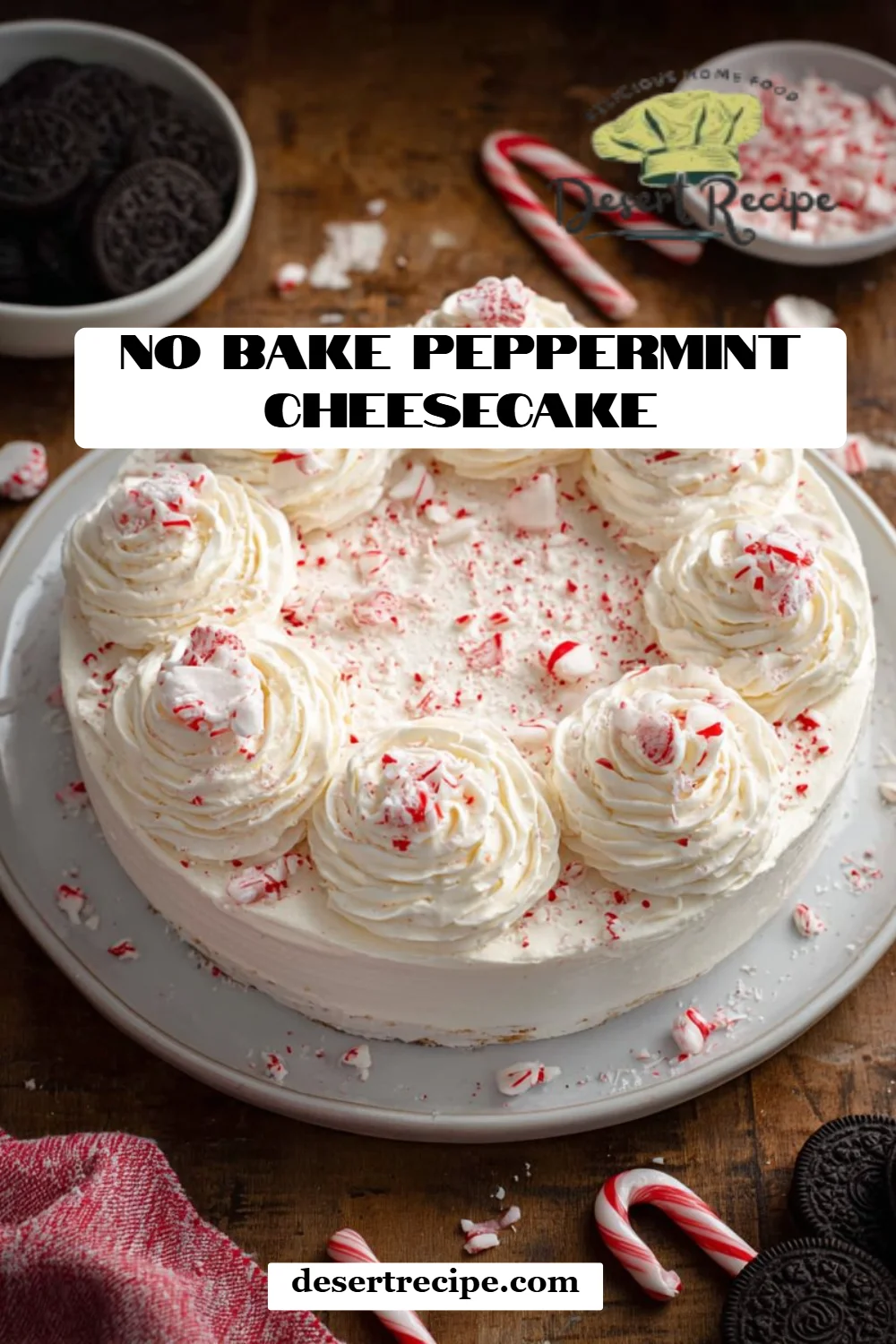 No Bake Peppermint Cheesecake